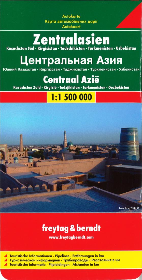 Zentralasien: Kasachstan Süd: Kirgisistan: Tadshikistan: Turkmenistan: Usbekistan = ??????????? ????: ????? ?????????: ??????????: ???????????: ????????????: ?????????? = Centraal Azië: Kazachstan Zuid: Kirgizië: Tadzjikistan: Turkmenis Travel Map