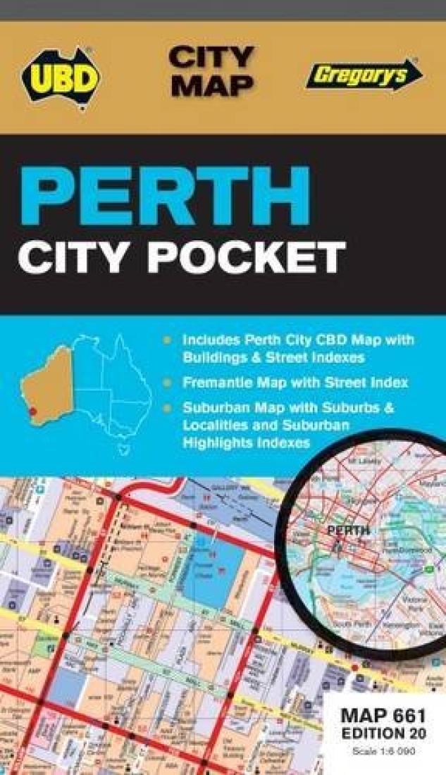 PerthCity, Australia, Pocket Travel Map