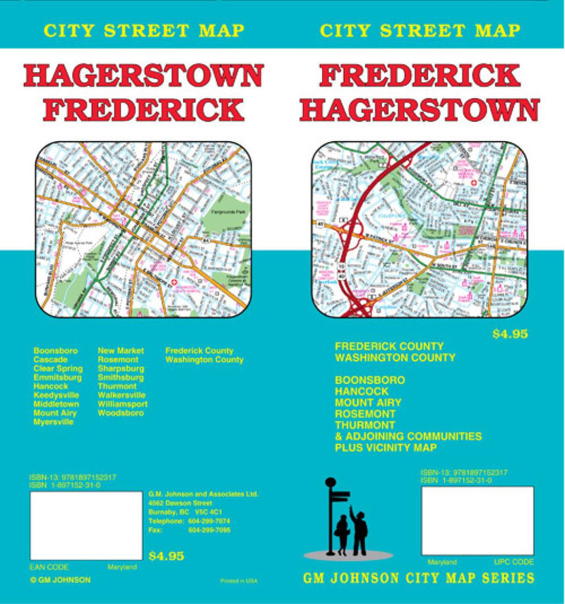 Frederick: Hagerstown: City Street Map = Hagerstown: Frederick: City Street Map