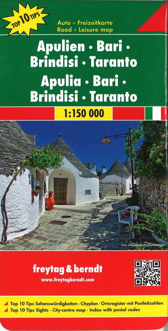 Apulien: Bari: Brindisi: Taranto = Apulia: Bari: Brindisi: Taranto Travel Map