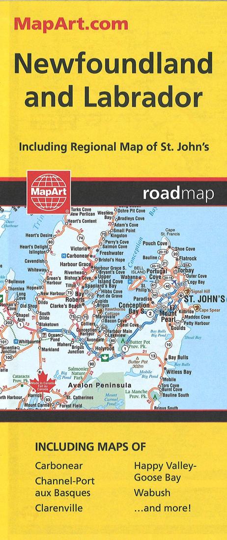 Newfoundland And Labrador Fast Track Laminated Road Map