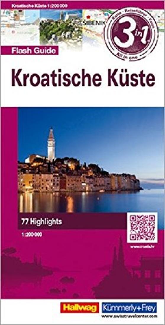 Kroatische Küste: Flash Guide Travel Map