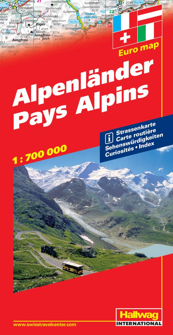 Alpenländer = Pays Alpins Travel Map