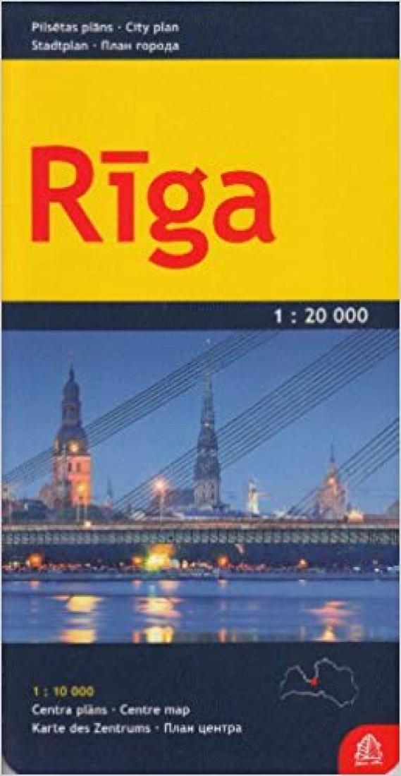 Ri?Ga, Pilse?Tas Pla?Ns 1:20 000: Centrs 1:7 000 = City Plan 1:20 000: Centre 1:7 000 = Stadtplan 1:20 000: Zentrum 1:7 000 = Plan Goroda 1:20 000: Tsentr 1:7 000 Road Map