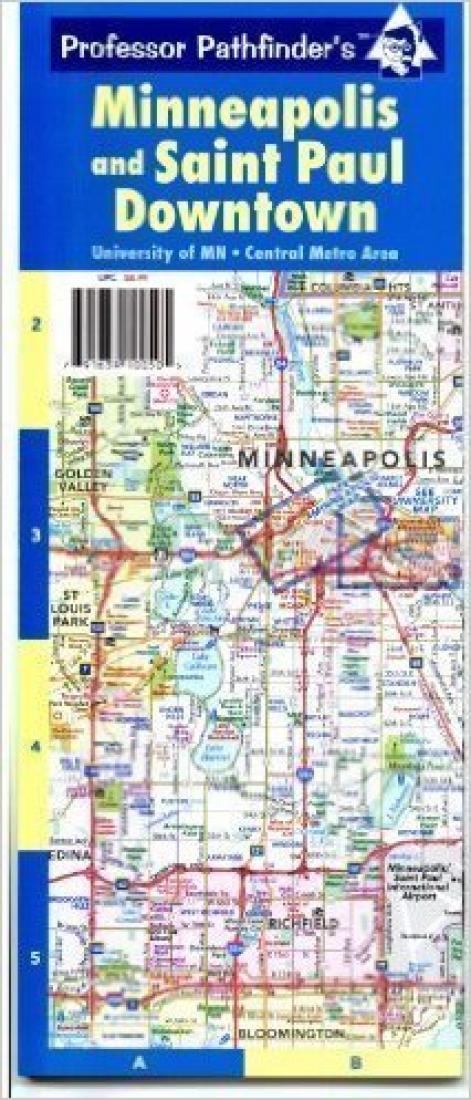Minneapolis & Saint Paul Downtown: University Of Mn: Central Metro Area Road Map