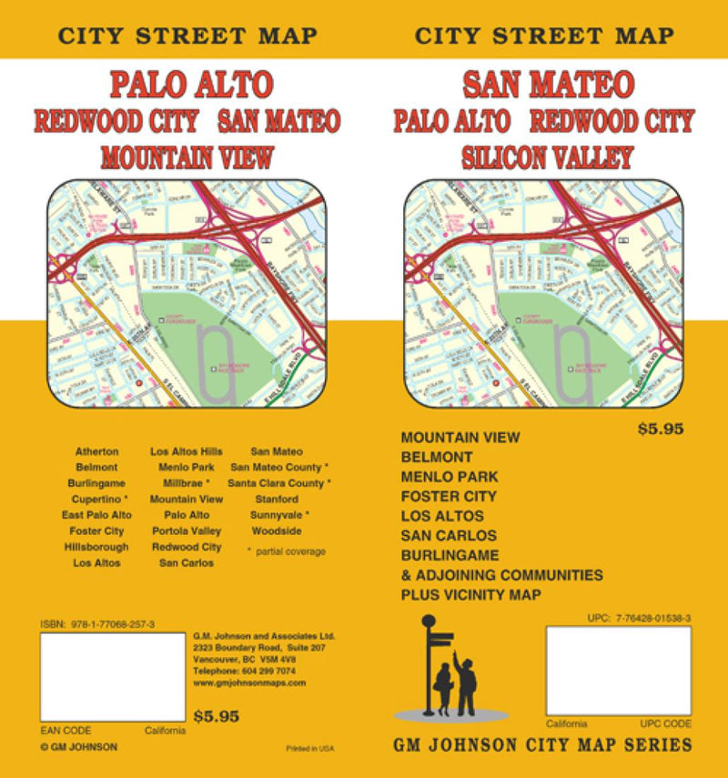 San Mateo: Palo Alto: Redwood City: Silicon Valley: City Street Map = Palo Alto: Redwood City: San Mateo: Mountain View: City Street Map