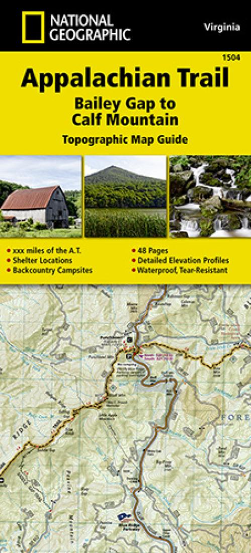 Appalachian Trail: Bailey Gap To Calf Mountain: Topographic Map Guide