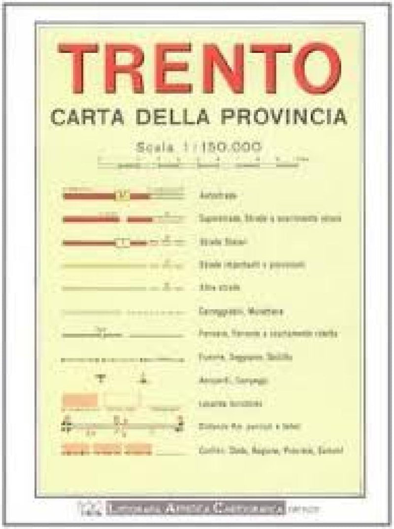 Trento: Carta Della Provincia: Scala 1: 150.000 Road Map