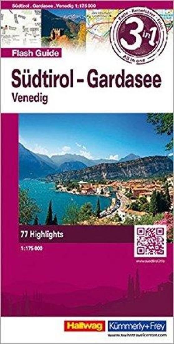 Südtirol-Gardasee: Venedig: Flash Guide Travel Map