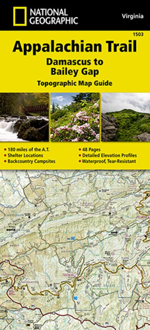 Appalachian Trail: Damascus To Bailey Gap: Topographic Map Guide