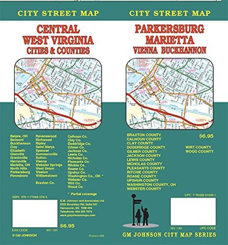 Parkersburg: Marietta: Vienna: Buckhannon: City Street Map = Central West Virginia: Cities & Counties: City Street Map