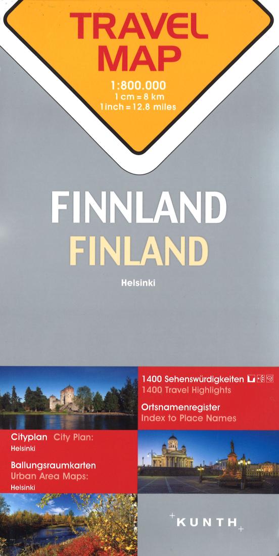 Finland, Helsinki: Travel Map = Finnland, Helsinki = Suomi, Helsinki = Finlande, Helsinki