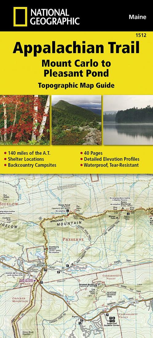 Appalachian Trail: Mount Carlo To Pleasant Pond: Topographic Map Guide