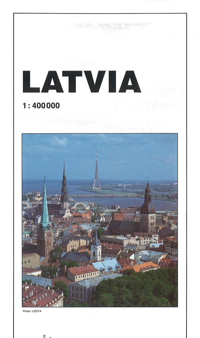 Latvia: 1:400,000 Road Map