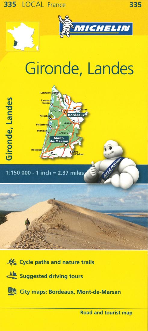 Gironde, Landes: Road And Tourist Map = Gironde, Landes: Carte Routière Et Touristique