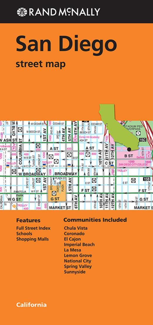 San Diego, Ca - Folded Street Map