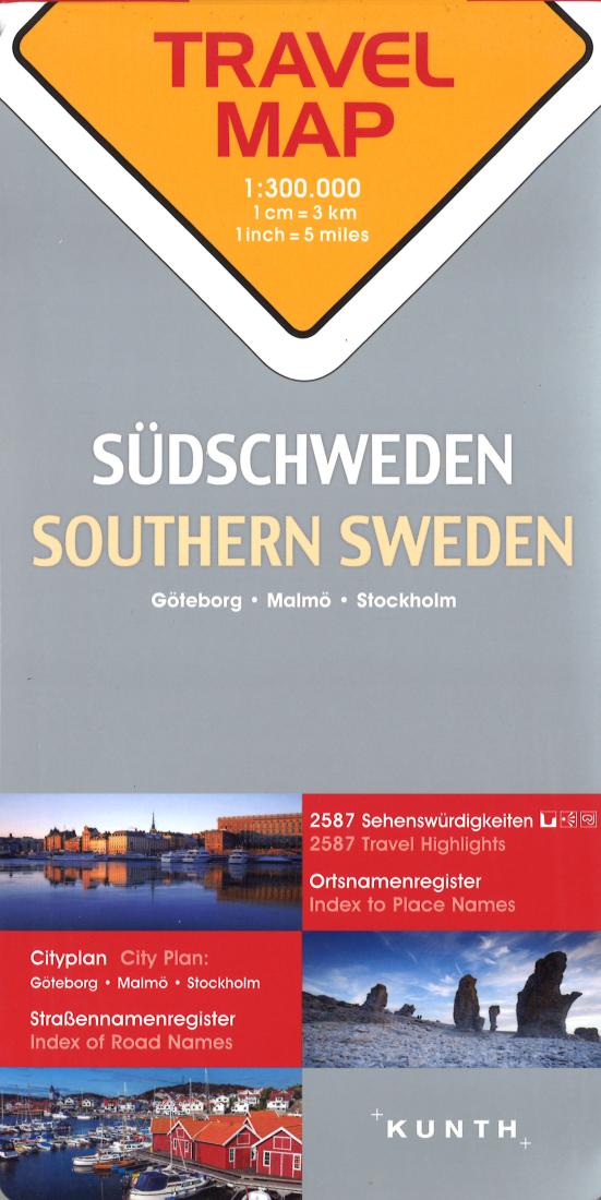 Southern Sweden, Goteborg, Malmö, Stockholm: Travel Map = Südschweden, Goteborg, Malmö, Stockholm = Södra Sverige, Göteborg, Malmö, Stockholm = Suede Du Sud, Goteborg, Malmö, Stockholm