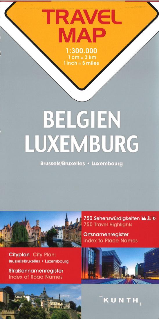 Belgien Luxembourg: Travel Map 1:300 000 = Belgium Luxembourg: Travel Map 1:300 000