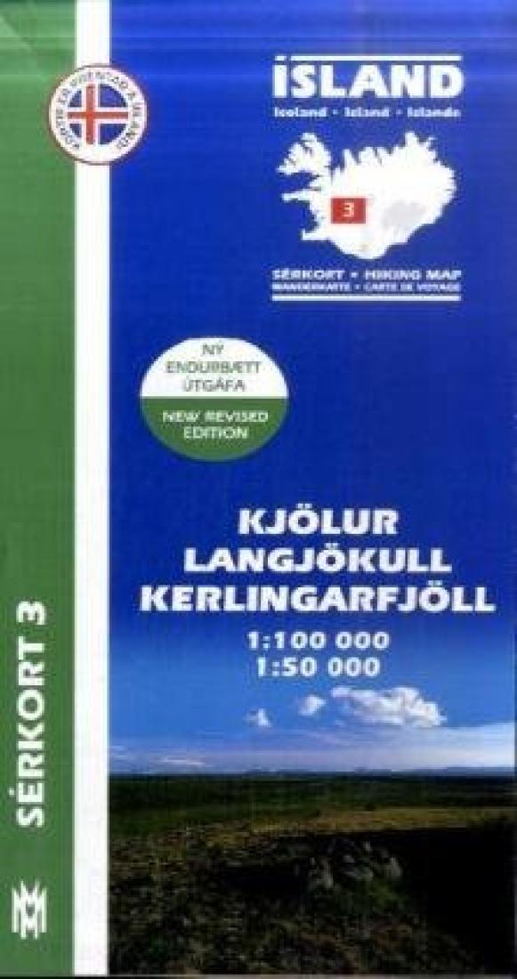 Kjölur, Langjökull, Kerlingarfjöll Hiking Map