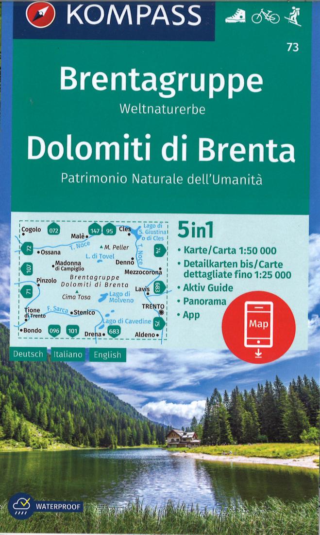 Brentagruppe 5 In 1 Map = Dolomiti Di Brenta