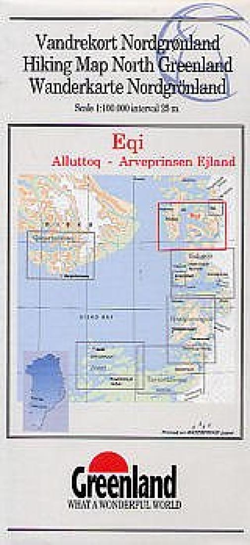 Hiking Map NorthGreenland: Eqi, Alluttoq - Arveprinsen Ejland