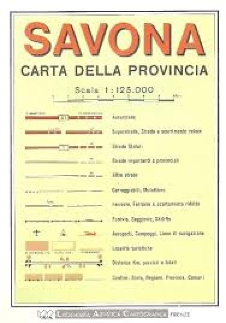 Savona: Carta Della Provincia Road Map
