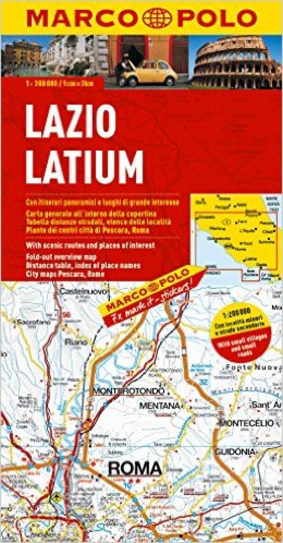 Lazio = Latium Travel Map