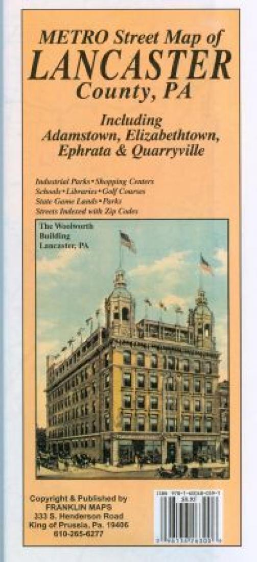 Metro Street Map Of Lancaster County, Pa: Including Adamstown, Elizabethtown, Ephrata & Quarryville